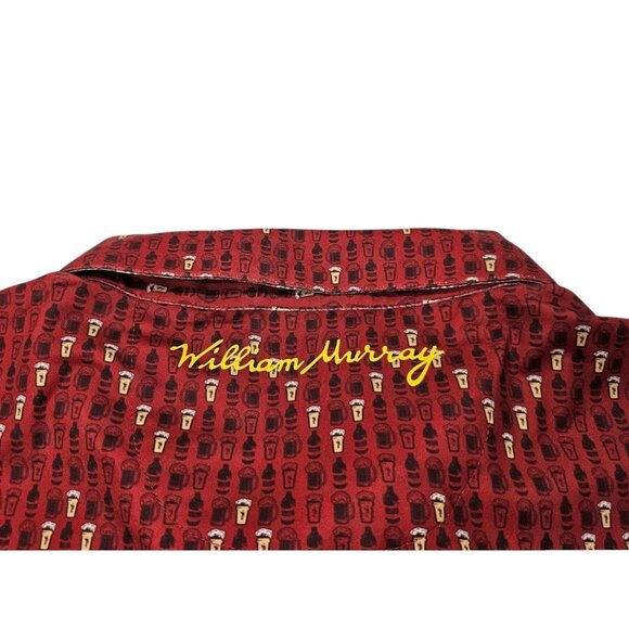 William Murray Polo Shirt Beer Glasses Pattern Men's XXL Red Golf Performance - Picture 8 of 11